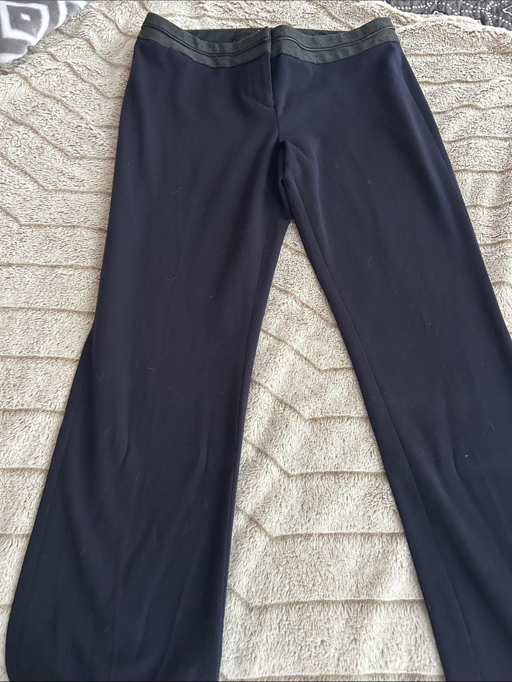 Express Black Wide-Leg Ponte Pants with Elastic Waistband